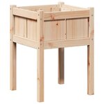vidaXL Cache-pot de jardin Nature 50 x 50 x 70 cm Bois de pin massif