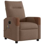 vidaXL Fauteuil inclinable de massage électrique marron tissu