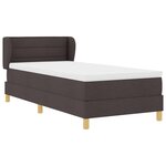 vidaXL Lit à Ressorts avec Matelas Crème 90x200 cm Tissu Marron foncé