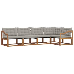 vidaXL Ensemble de canapés d'extérieur 5 pc Gris Naturel et Clair