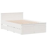 vidaXL Lit bibliothèque sans matelas blanc 135x190 cm bois pin massif