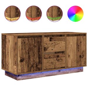 vidaXL Meuble TV avec éclairage LED vieux bois 100x41x50 cm