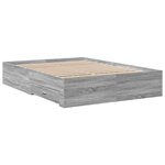 vidaXL Cadre de lit et tiroirs sonoma gris 140x190 cm bois ingénierie