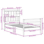 vidaXL Lit bibliothèque sans matelas blanc 90x190cm bois de pin massif