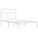 vidaXL Cadre de lit métal sans matelas et tête de lit blanc 100x200 cm