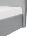 CUSHION Lit coffre adulte 160 x 200 cm - Classique - Tissu Gris clair - Sommier inclus