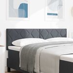 vidaXL Tête de lit en velours gris foncé  design blocs en diamant  160 cm.