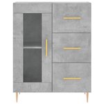 vidaXL Buffet haut Gris béton 69 5x34x180 cm Bois d'ingénierie