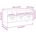vidaXL Meuble TV anthracite 100 5x39x50 5 cm acier