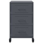 vidaXL Table de chevet anthracite 36x39x59 cm acier