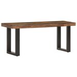 Banc banquette 110 x 35 x 46 cm bois de récupération solide et acier 02_0011005