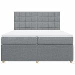 vidaXL Sommier à lattes de lit avec matelas Gris clair 200x200cm Tissu