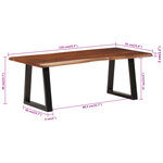 vidaXL Table basse marron miel 110x55x40 cm bois massif d'acacia