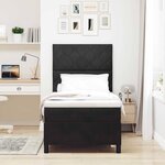 vidaXL Lit à ressorts avec matelas Noir 100 x 200 cm Velours