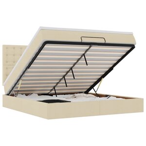 VidaXL Cadre de lit ottoman avec matelas crème 180x200 cm tissu