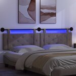 vidaXL Tête de lit suspendue Avec lumière LED Gris PU antique