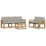 vidaXL Ensemble de canapés d'extérieur 6 pc Blanc et gris clair