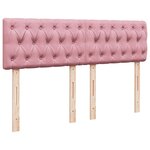 vidaXL Cadre de lit ottoman avec matelas rose 140x190 cm velours