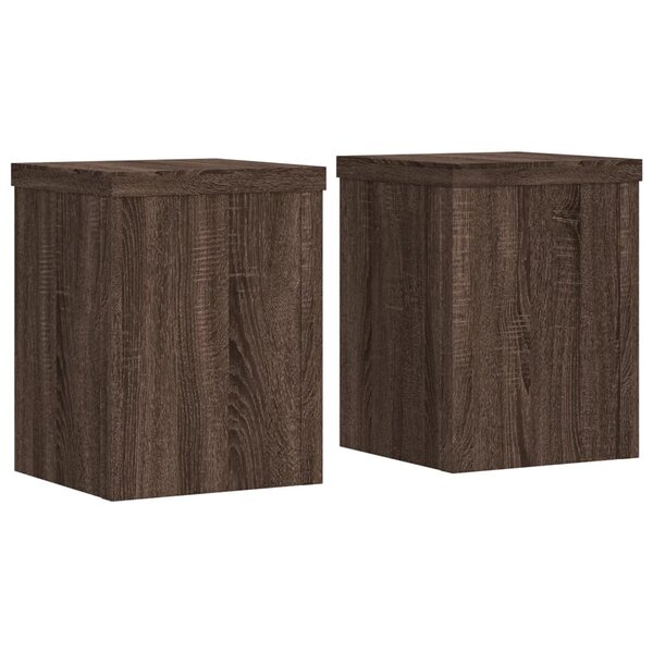 vidaXL Supports pour plantes 2 Pièces chêne marron bois d'ingénierie