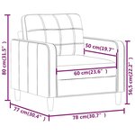 vidaXL Fauteuil Noir 60 cm Similicuir