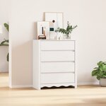 Commode vidaXL "DRAMMEN" Blanche 76 5x40x91 cm En Bois Massif de Pin