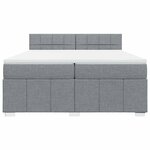 vidaXL Sommier à lattes de lit avec matelas Gris clair 200x200cm Tissu