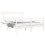 vidaXL Cadre de lit sans matelas blanc 160x200 cm bois massif