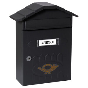 Boîte aux Lettres en Acier Villa E5004 Anti-pluie Facile à Installer Noir