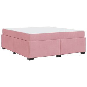 vidaXL Cadre de lit avec matelas Rose 180 x 200 cm tissu