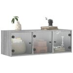 vidaXL Armoire murale avec portes en verre sonoma gris 102x37x35 cm