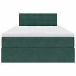 vidaXL Lit avec rangement et LED Vert foncé 120 x 200 cm Velours