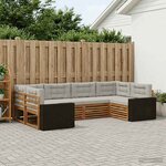 vidaXL Ensemble de canapés d'extérieur 6 Pièces Naturel et gris clair