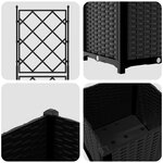 vidaXL Jardinière de jardin avec treillis noir 40x40x143 cm