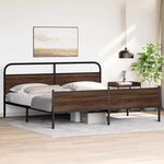 vidaXL Cadre de lit en métal sans matelas chêne marron 200x200 cm