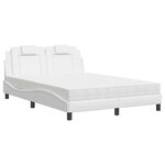 vidaXL Lit avec matelas blanc 140x190 cm similicuir