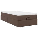 VidaXL Cadre de lit ottoman avec matelas marron 100x200 cm similicuir