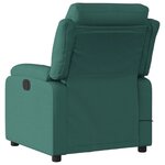 vidaXL Fauteuil inclinable de massage vert foncé tissu