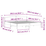 vidaXL Cadre de lit sans matelas blanc 200x200 cm bois massif de pin