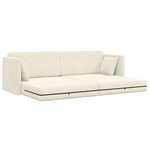 vidaXL Sofa lit au sol 2-en-1 Crème 213x144x60 cm Velours