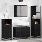 vidaXL Ensemble de mobilier de salle de bain 4 Pièces Chêne noir