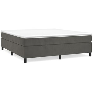 vidaXL Sommier à lattes de lit et matelas Gris foncé 200x200cm Velours