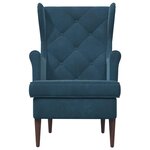 vidaXL Fauteuil Bleu Velours