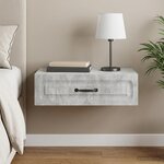 vidaXL Table d'appoint murale Gris béton 59 x 34 5 x 17 cm