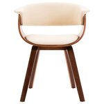 vidaXL Chaises à manger lot de 4 crème bois courbé et similicuir