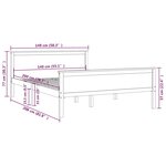 vidaXL Cadre de lit sans matelas bois massif de pin 140x200 cm