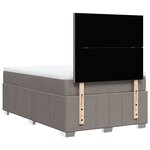 vidaXL Sommier à lattes de lit avec matelas Taupe 120x200 cm Tissu