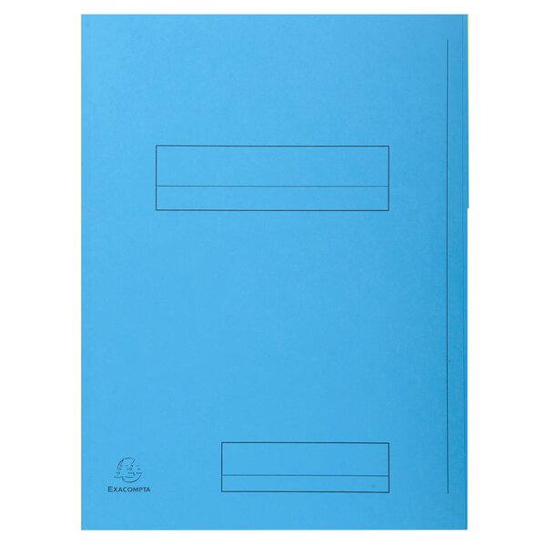 Paquet De 50 Chemises Imprimées 2 Rabats Super 210 - 24x32cm - Bleu Clair - X 5 - Exacompta