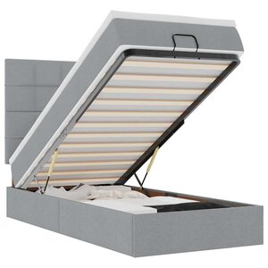 vidaXL Cadre de lit ottoman avec matelas gris clair 80x200 cm tissu