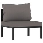 vidaXL Salon de jardin 6 Pièces avec coussins résine tressée anthracite