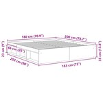 vidaXL Cadre de lit sans matelas chêne artisanal 180x200 cm